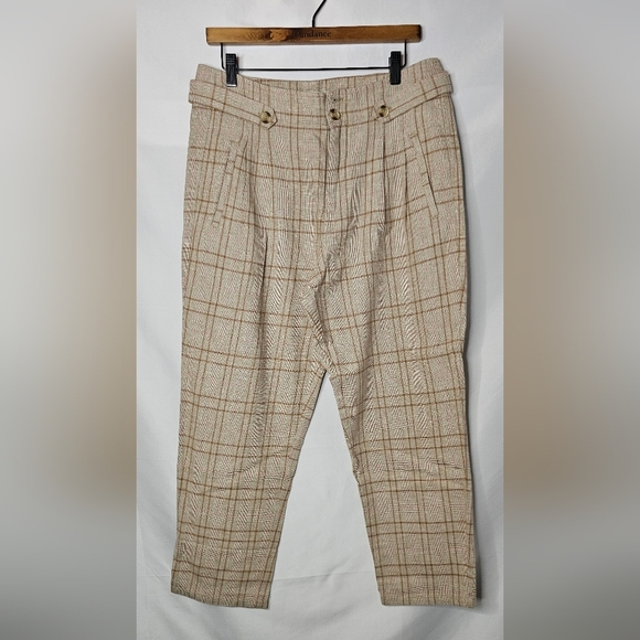 Sundance Vivienne Pants Women’s Casual Straight Leg Linen Blend Pull On Size 10 - Picture 2 of 6